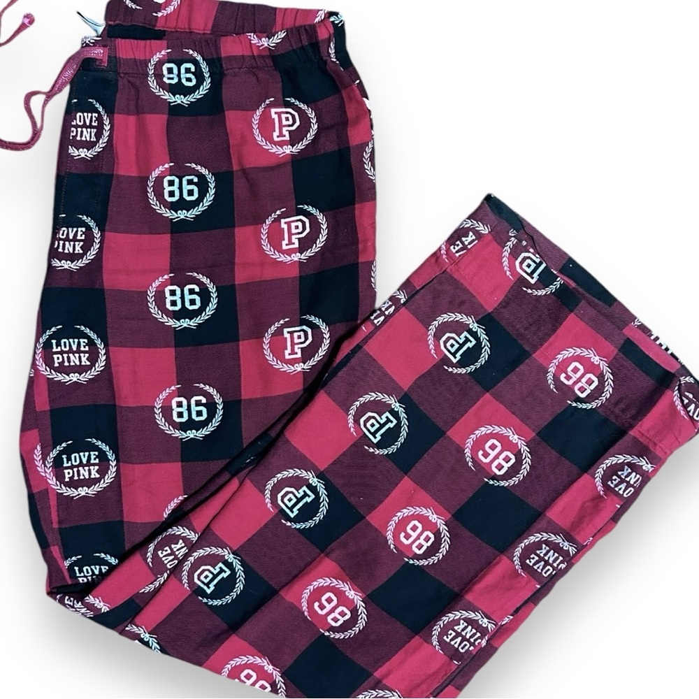 EUC Victoria’s Secret PINK Red Plaid Pajama Pants- Size Medium